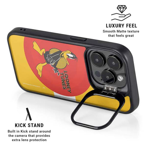 Looney Tunes Daffy Duck Yellow Stripes iPhone 14 Pro Kickstand Case